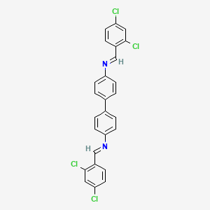 molecular formula C26H16Cl4N2 B11538100 N,N'-bis[(E)-(2,4-dichlorophenyl)methylidene]biphenyl-4,4'-diamine 