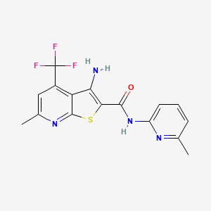 3-amino-6-methyl-N-(6-methylpyridin-2-yl)-4-(trifluoromethyl)thieno[2,3-b]pyridine-2-carboxamide