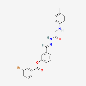 3-[(E)-({2-[(4-Methylphenyl)amino]acetamido}imino)methyl]phenyl 3-bromobenzoate