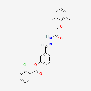 3-[(E)-{2-[(2,6-dimethylphenoxy)acetyl]hydrazinylidene}methyl]phenyl 2-chlorobenzoate