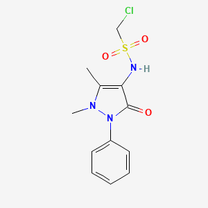 molecular formula C12H14ClN3O3S B11538143 1-chloro-N-(1,5-dimethyl-3-oxo-2-phenyl-2,3-dihydro-1H-pyrazol-4-yl)methanesulfonamide 