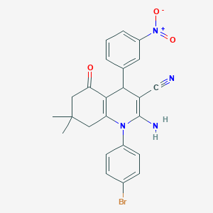 2-Amino-1-(4-bromophenyl)-7,7-dimethyl-4-(3-nitrophenyl)-5-oxo-1,4,5,6,7,8-hexahydroquinoline-3-carbonitrile