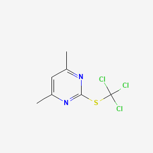 molecular formula C7H7Cl3N2S B11538190 4,6-Dimethyl-2-[(trichloromethyl)sulfanyl]pyrimidine 