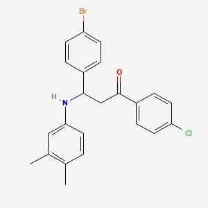 3-(4-Bromophenyl)-1-(4-chlorophenyl)-3-[(3,4-dimethylphenyl)amino]propan-1-one