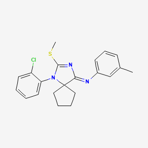 N-[(4Z)-1-(2-chlorophenyl)-2-(methylsulfanyl)-1,3-diazaspiro[4.4]non-2-en-4-ylidene]-3-methylaniline