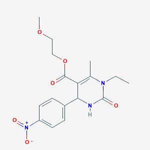 2-Methoxyethyl 1-ethyl-6-methyl-4-(4-nitrophenyl)-2-oxo-1,2,3,4-tetrahydropyrimidine-5-carboxylate