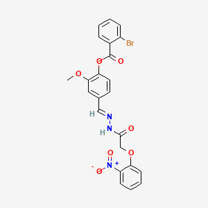 2-methoxy-4-[(E)-{2-[(2-nitrophenoxy)acetyl]hydrazinylidene}methyl]phenyl 2-bromobenzoate