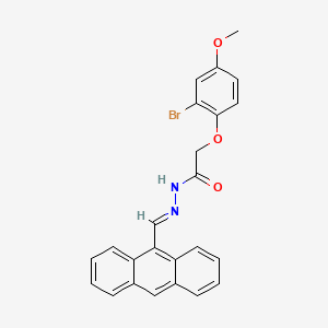 molecular formula C24H19BrN2O3 B11538271 N'-[(E)-anthracen-9-ylmethylidene]-2-(2-bromo-4-methoxyphenoxy)acetohydrazide 