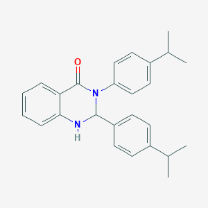 molecular formula C26H28N2O B11538274 2,3-bis[4-(propan-2-yl)phenyl]-2,3-dihydroquinazolin-4(1H)-one 