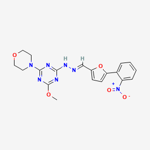 2-methoxy-4-(morpholin-4-yl)-6-[(2E)-2-{[5-(2-nitrophenyl)furan-2-yl]methylidene}hydrazinyl]-1,3,5-triazine