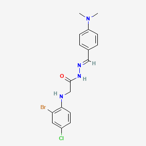 molecular formula C17H18BrClN4O B11538314 2-[(2-Bromo-4-chlorophenyl)amino]-N'-[(E)-[4-(dimethylamino)phenyl]methylidene]acetohydrazide 