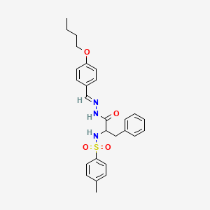 molecular formula C27H31N3O4S B11538337 N-(1-{N'-[(E)-(4-Butoxyphenyl)methylidene]hydrazinecarbonyl}-2-phenylethyl)-4-methylbenzene-1-sulfonamide 