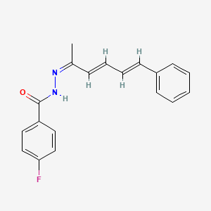 4-fluoro-N'-[(2Z,3E,5E)-6-phenylhexa-3,5-dien-2-ylidene]benzohydrazide