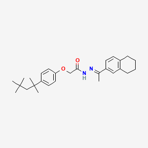 molecular formula C28H38N2O2 B11538374 N'-[(1E)-1-(5,6,7,8-tetrahydronaphthalen-2-yl)ethylidene]-2-[4-(2,4,4-trimethylpentan-2-yl)phenoxy]acetohydrazide 