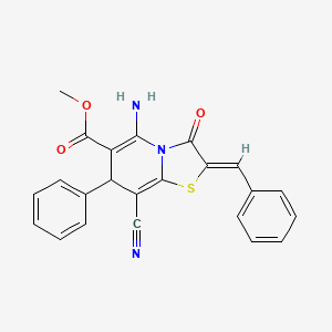 methyl (2Z)-5-amino-2-benzylidene-8-cyano-3-oxo-7-phenyl-2,3-dihydro-7H-[1,3]thiazolo[3,2-a]pyridine-6-carboxylate