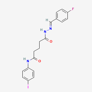 5-[(2E)-2-(4-fluorobenzylidene)hydrazinyl]-N-(4-iodophenyl)-5-oxopentanamide