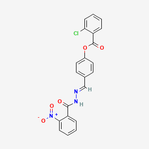 4-[(E)-{2-[(2-nitrophenyl)carbonyl]hydrazinylidene}methyl]phenyl 2-chlorobenzoate