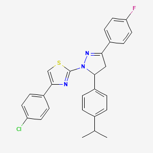 4-(4-Chlorophenyl)-2-[3-(4-fluorophenyl)-5-[4-(propan-2-YL)phenyl]-4,5-dihydro-1H-pyrazol-1-YL]-1,3-thiazole