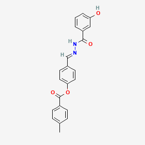 molecular formula C22H18N2O4 B11538427 [4-[(E)-[(3-hydroxybenzoyl)hydrazinylidene]methyl]phenyl] 4-methylbenzoate 