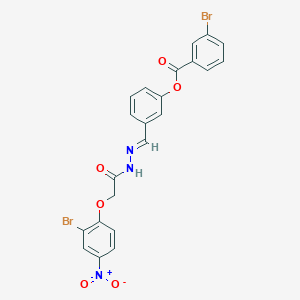 3-[(E)-{2-[(2-bromo-4-nitrophenoxy)acetyl]hydrazinylidene}methyl]phenyl 3-bromobenzoate