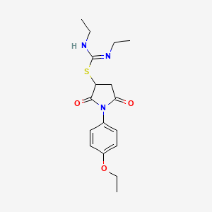 molecular formula C17H23N3O3S B11538485 1-(4-ethoxyphenyl)-2,5-dioxopyrrolidin-3-yl N,N'-diethylcarbamimidothioate 