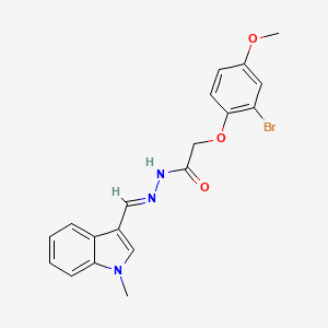 2-(2-bromo-4-methoxyphenoxy)-N'-[(E)-(1-methyl-1H-indol-3-yl)methylidene]acetohydrazide