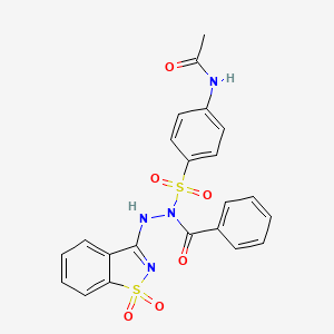 N-(4-{[2-(1,1-dioxido-1,2-benzothiazol-3-yl)-1-(phenylcarbonyl)hydrazinyl]sulfonyl}phenyl)acetamide