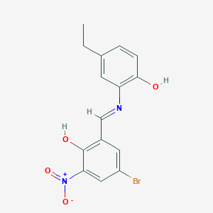 4-Bromo-2-[(E)-[(5-ethyl-2-hydroxyphenyl)imino]methyl]-6-nitrophenol