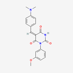 (5E)-5-[4-(dimethylamino)benzylidene]-1-(3-methoxyphenyl)pyrimidine-2,4,6(1H,3H,5H)-trione