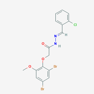 molecular formula C16H13Br2ClN2O3 B11538596 N'-[(E)-(2-chlorophenyl)methylidene]-2-(2,4-dibromo-6-methoxyphenoxy)acetohydrazide 