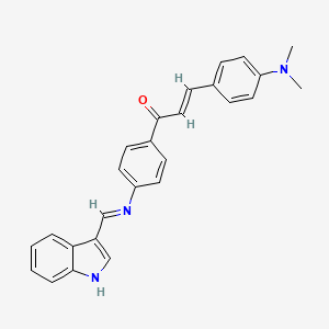 molecular formula C26H23N3O B11538633 (2E)-3-[4-(dimethylamino)phenyl]-1-(4-{[(E)-1H-indol-3-ylmethylidene]amino}phenyl)prop-2-en-1-one 