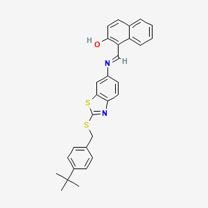 1-[(E)-({2-[(4-tert-butylbenzyl)sulfanyl]-1,3-benzothiazol-6-yl}imino)methyl]naphthalen-2-ol