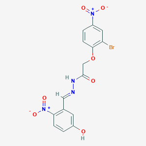 2-(2-bromo-4-nitrophenoxy)-N'-[(E)-(5-hydroxy-2-nitrophenyl)methylidene]acetohydrazide