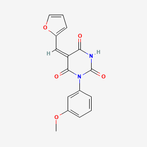 (5E)-5-(furan-2-ylmethylidene)-1-(3-methoxyphenyl)pyrimidine-2,4,6(1H,3H,5H)-trione