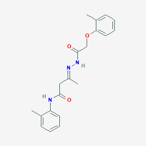 (3E)-3-{2-[(2-methylphenoxy)acetyl]hydrazinylidene}-N-(2-methylphenyl)butanamide