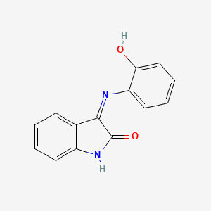 molecular formula C14H10N2O2 B11538680 (3Z)-3-[(2-hydroxyphenyl)imino]-1,3-dihydro-2H-indol-2-one 