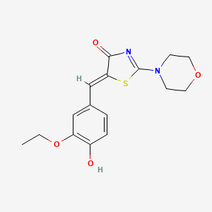 molecular formula C16H18N2O4S B11538776 (5Z)-5-(3-ethoxy-4-hydroxybenzylidene)-2-(morpholin-4-yl)-1,3-thiazol-4(5H)-one 