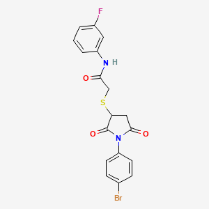 2-{[1-(4-bromophenyl)-2,5-dioxopyrrolidin-3-yl]sulfanyl}-N-(3-fluorophenyl)acetamide