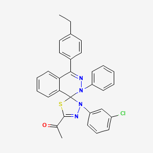 1-[3'-(3-chlorophenyl)-4-(4-ethylphenyl)-2-phenyl-2H,3'H-spiro[phthalazine-1,2'-[1,3,4]thiadiazol]-5'-yl]ethanone