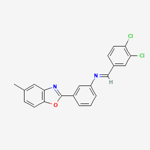 N-[(Z)-(3,4-dichlorophenyl)methylidene]-3-(5-methyl-1,3-benzoxazol-2-yl)aniline