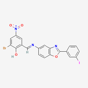 2-bromo-6-[(E)-{[2-(3-iodophenyl)-1,3-benzoxazol-5-yl]imino}methyl]-4-nitrophenol