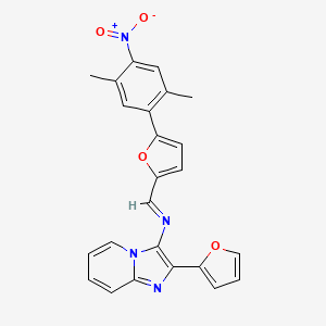 N-{(E)-[5-(2,5-dimethyl-4-nitrophenyl)furan-2-yl]methylidene}-2-(furan-2-yl)imidazo[1,2-a]pyridin-3-amine