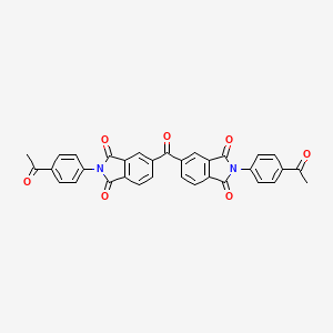 molecular formula C33H20N2O7 B11538881 1H-Isoindole-1,3(2H)-dione, 5,5'-carbonylbis[2-(4-acetylphenyl)- CAS No. 61370-19-2