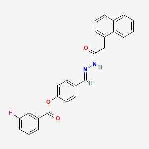 molecular formula C26H19FN2O3 B11538888 4-{(E)-[2-(naphthalen-1-ylacetyl)hydrazinylidene]methyl}phenyl 3-fluorobenzoate 