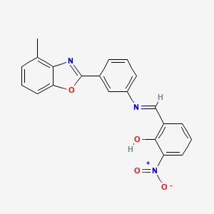 2-[(E)-{[3-(4-methyl-1,3-benzoxazol-2-yl)phenyl]imino}methyl]-6-nitrophenol