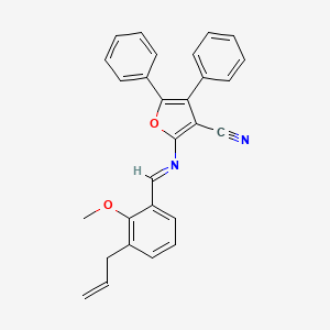 2-({(E)-[2-methoxy-3-(prop-2-en-1-yl)phenyl]methylidene}amino)-4,5-diphenylfuran-3-carbonitrile