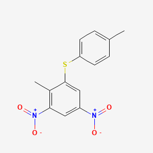 molecular formula C14H12N2O4S B11538950 2-Methyl-1-[(4-methylphenyl)sulfanyl]-3,5-dinitrobenzene 