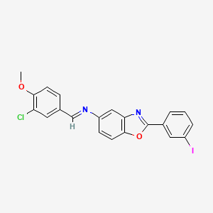 N-[(E)-(3-chloro-4-methoxyphenyl)methylidene]-2-(3-iodophenyl)-1,3-benzoxazol-5-amine