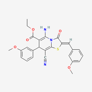 ethyl (2Z)-5-amino-8-cyano-2-(3-methoxybenzylidene)-7-(3-methoxyphenyl)-3-oxo-2,3-dihydro-7H-[1,3]thiazolo[3,2-a]pyridine-6-carboxylate