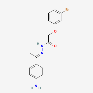 molecular formula C16H16BrN3O2 B11539009 N'-[(1E)-1-(4-aminophenyl)ethylidene]-2-(3-bromophenoxy)acetohydrazide 